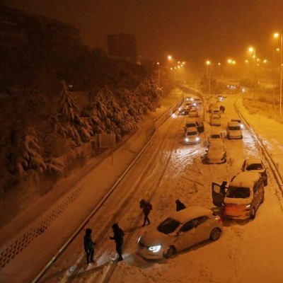 بارش سنگین برف؛ مادرید | عکس