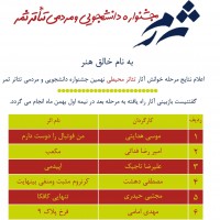 راه یافتگان به بازبینی دو بخش نهمین جشنواره دانشجویی و مردمی تئاتر ثمر معرفی شدند. | عکس