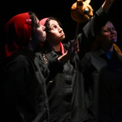 نمایش شش جوجه کلاغ و یک روباه | عکس