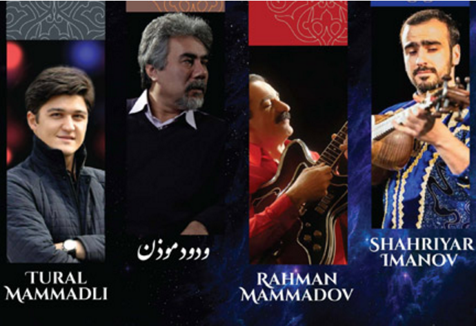 عکس کنسرت آذری آنا با بزرگان موسیقی کشور آذربایجان