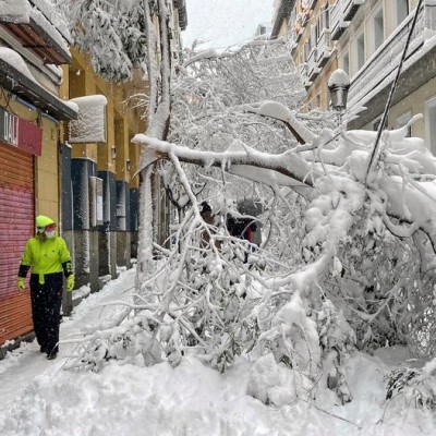 بارش سنگین برف؛ مادرید | عکس