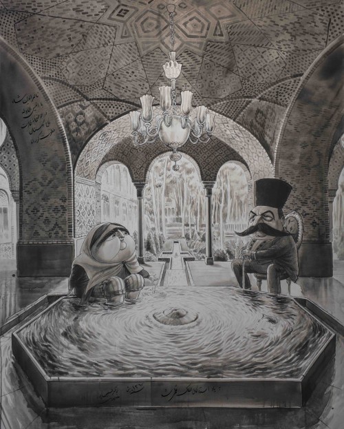 عکس نمایشگاه یک کاریکاتوریست در حرمسرای ناصرالدین شاه